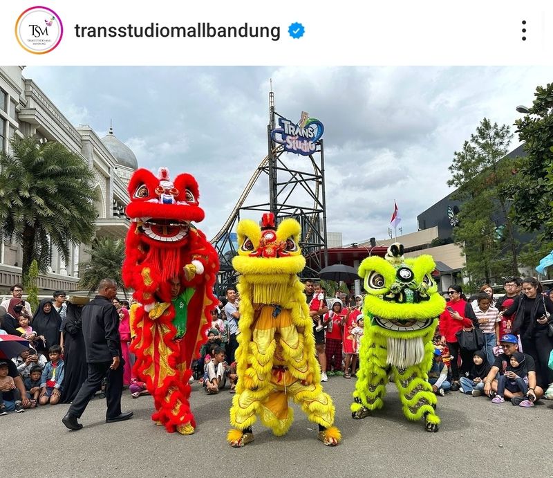 Info jadwal dan lokasi pertunjukan barongsai di Kota Bandung, Februari 2024.