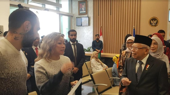 Maruf Amin cek layanan di KBRI Abu Dhabi (Indra/detikcom)