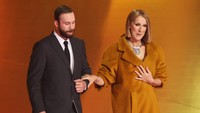 Celine Dion tampil di atas panggung pada Grammy Awards Tahunan ke-66 di Los Angeles, California, AS, 4 Februari 2024. Celine Dion mengejutkan banyak orang saat hadir di perhelatan Grammy Awards 2024 di tengah isu terkait kesehatannya. REUTERS/Mike Blake