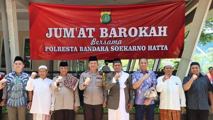 Polresta Bandara Soekarno-Hatta menyampaikan pesan kamtibmas menjelang Pemilu 2024.