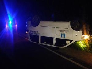 Bawa Pasien Kritis, Ambulance di Lampung Terguling