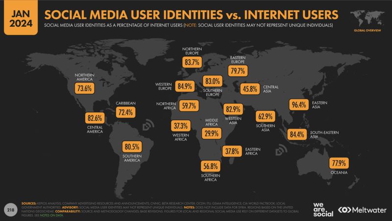 Digital 2024 Global Overview Report per Januari 2024 yang dirilis oleh We Are Social.
