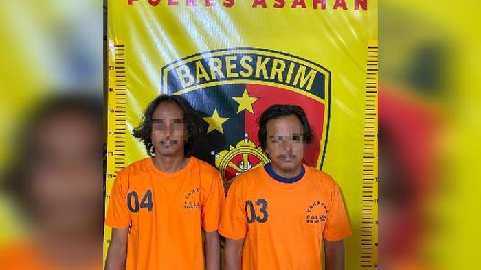 2 pria yang menganiaya satpam kebun sawit di Asahan. (istimewa)