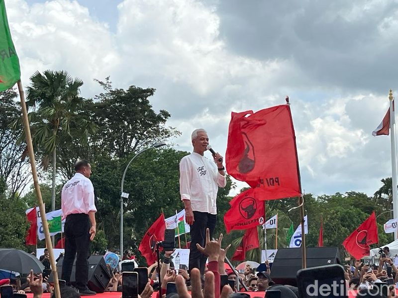 Ganjar Pranowo berkampanye di Balikpapan, 6 Februari 2024. (Anggi Muliawati/detikcom)
