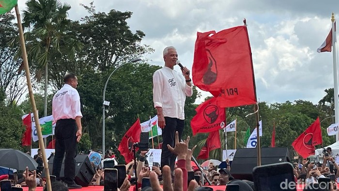 Ganjar Pranowo berkampanye di Balikpapan, 6 Februari 2024. (Anggi Muliawati/detikcom)