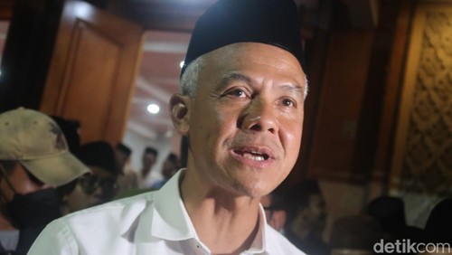 Ganjar Pranowo saat di Sewon, Bantul, Selasa (6/2/2024).