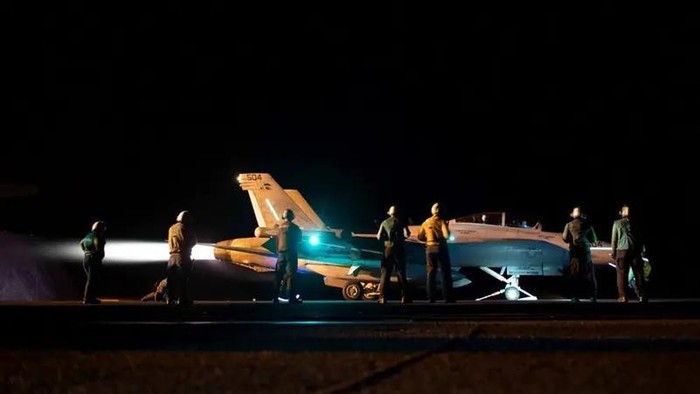 A fighter jet is launched from the U.S. Navy aircraft carrier USS Dwight D. Eisenhower during a strike against what the U.S. military describe as Houthi military targets in Yemen, February 3, 2024. (Reuters)