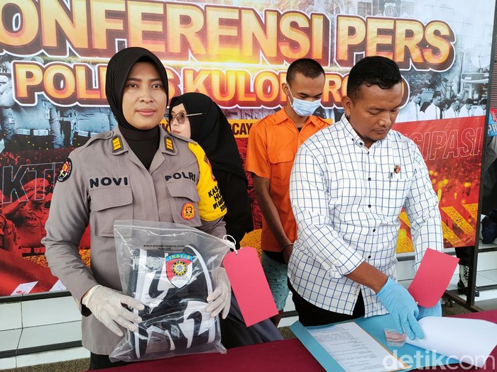 Jumpa pers kasus penggelapan motor di Mapolres Kulon Progo, DIY, Selasa (6/2/2024).
