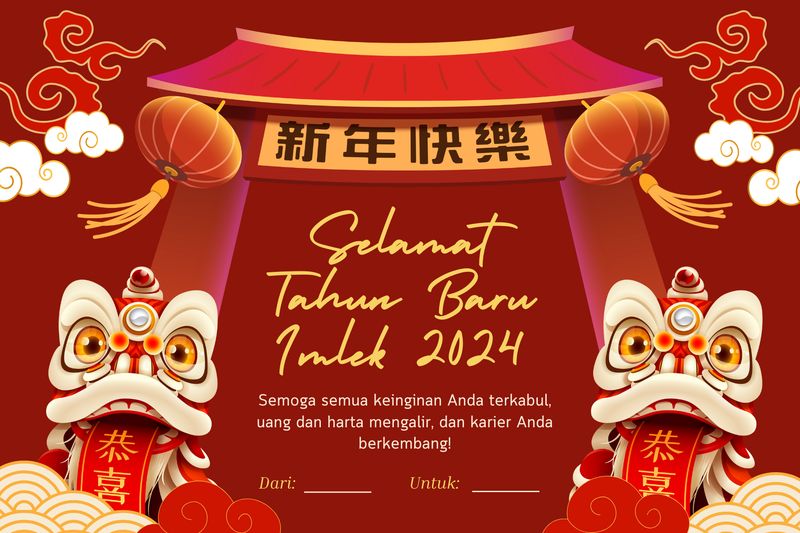 Kartu ucapan Imlek 2024
