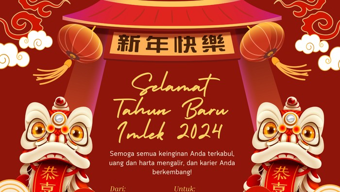 Kartu ucapan Imlek 2024