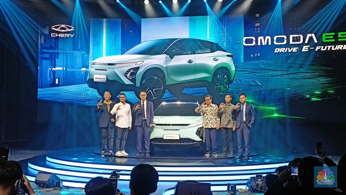 Peluncuran Chery Omoda E5 di Jakarta, Senin (5/2/2024). (CNBC Indonesia/Ferry Sandi)