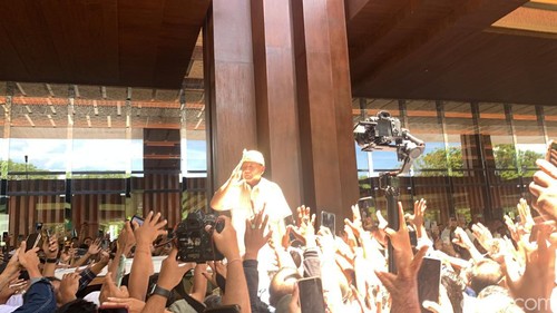 Prabowo Subianto saat di acara HUT ke-16 Gerindra di Sanur, Bali.