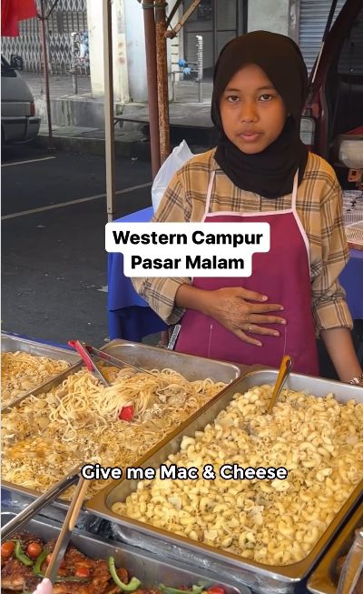 penjual western food kaki lima di Malaysia