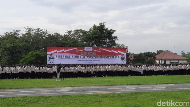 Apel pengawas pemilu di Tasikmalaya, Rabu (7/2/2024).