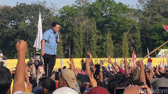 Erick Thohir saat kampanye Prabowo-Gibran di Deli Serdang