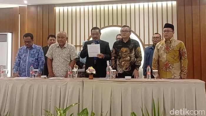Forum pimpinan perguruan tinggi Tasikmalaya mendeklarasikan Pemilu aman dan damai, Rabu (7/2/2024) petang.