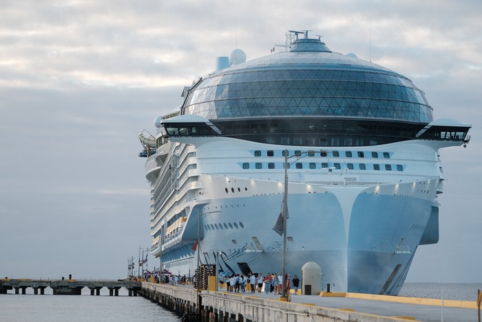 Royal Caribbeans Icon of the Seas, the largest cruise ship in the world, is docked at Costa Maya Cruise Port, in the village town of Mahahual, Quintana Roo state, Mexico, February 6, 2024. REUTERS/Paola Chiomante