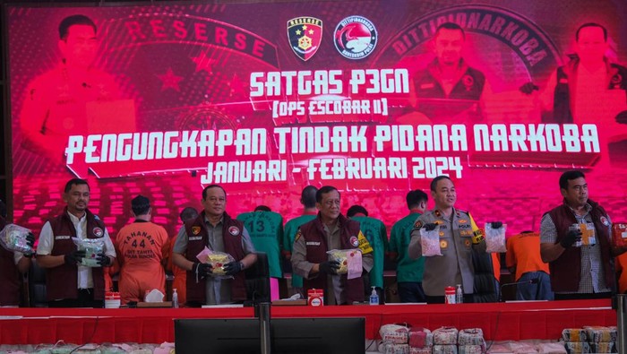 Konferensi pers Satgas Narkoba (dok. Polri)