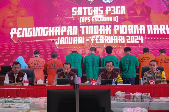 Konferensi pers Satgas Narkoba (dok. Polri)