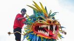 Penampakan Naga Raksasa Mejeng di Bundaran HI