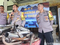Polres Tabanan Sita 43 Knalpot Brong, Remaja Jadi Pengguna Terbanyak