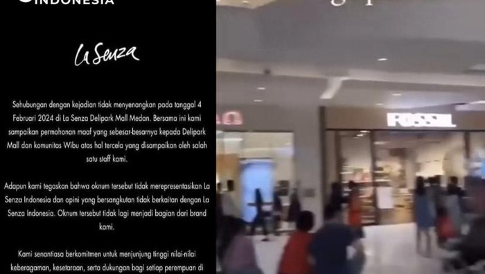 Tangkapa layar video viral yang diunggah pegawai di mal Medan