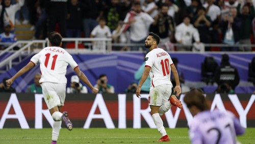 Soccer Football - AFC Asian Cup - Semi Final - Jordan v South Korea - Ahmed bin Ali Stadium, Al Rayyan, Qatar - February 6, 2024 Jordans Mousa Tamari scores their second goal REUTERS/Rula Rouhana