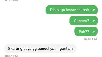 Driver cancel balik... Foto: Twitter
