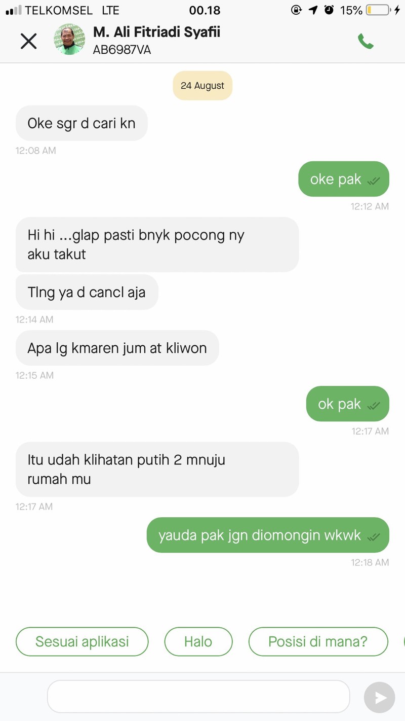 Chat Kocak Ojol dan Penumpang