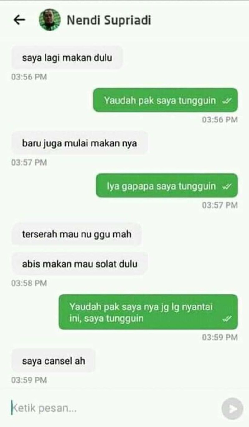 Chat Kocak Ojol dan Penumpang
