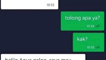 Beli Aqua galon... Foto: Twitter