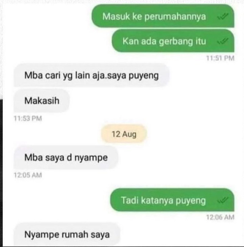 Chat Kocak Ojol dan Penumpang