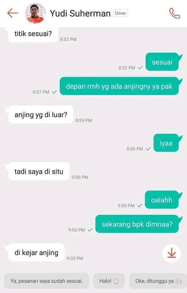 Chat Kocak Ojol dan Penumpang