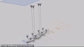 Penyelam akan menempelkan semacam balon ke kapal sebelum menggembungkannya untuk menarik kapal lebih dekat ke permukaan. Foto: Schifssbergevere via Pen News