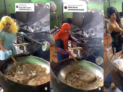 Kocak! Penjual Kerupuk Ini Cosplay Jadi Cinderella hingga Petugas KPPS