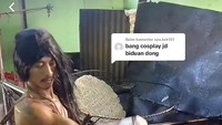 Tampil kocak dengan pakaian ketat seperti biduan, banyak yang memuji aksi Jeni karena selalu memenuhi permintaan netizen. Foto: TikTok @_gemini115