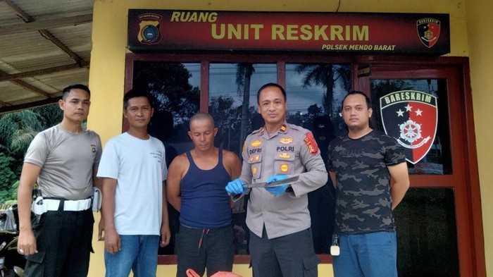Tampang pelaku, adik ipar korban pembacokan gegara harta warisan di Bangka.