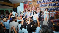 Deklarasi digelar di Teluk Naga, Tangerang, Banten, Jumat (9/2/2024). Maruarar Sirait dan sejumlah tokoh pendukung Prabowo-Gibran hadir pada acara tersebut.