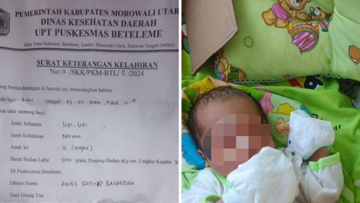 Bayi di Morowali Utara, Sulteng dinamai orang tuanya Anies Rasyid Baswedan.