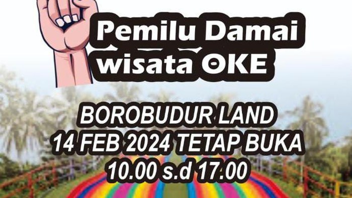 Flyer diskon 20 persen berlaku bagi pengunjung yang usai nyoblos.