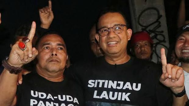 Calon Anggota DPRD Sumatera Barat (Sumbar) dari daerah pemilihan (Dapil) Sumbar II, Adrian Tuswandi 'hijrah' dari mendukung Anies Baswedan ke Prabowo Subianto.