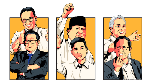 Ilustrasi capres cawapres 2024
