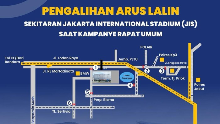 Pengalihan lalin saat kampanye Akbar di JIS dan GBK