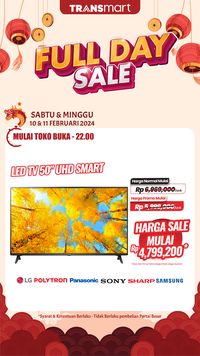 TV LED 50 UHD Smart TV Di Transmart Full Day Sale Diskon Rp 2,1 Juta