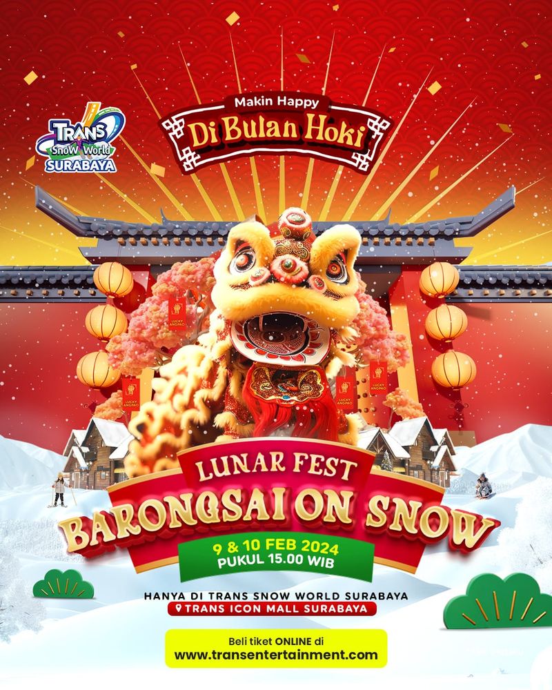 Barongsai on snow di Trans Snow World Surabaya