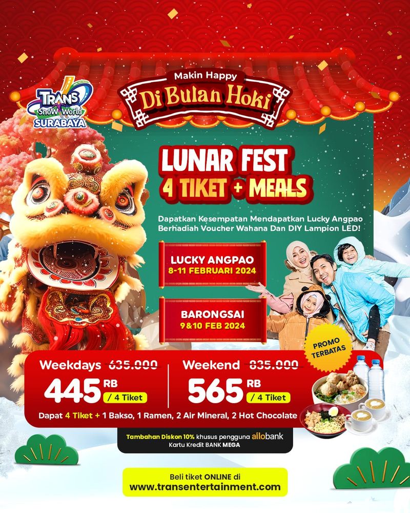 Barongsai on snow di Trans Snow World Surabaya