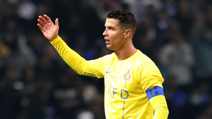 Soccer Football - Friendly - Al Nassr v Al Hilal - Kingdom Arena, Riyadh, Saudi Arabia - February 8, 2024 Al Nassrs Cristiano Ronaldo reacts REUTERS/Ahmed Yosri