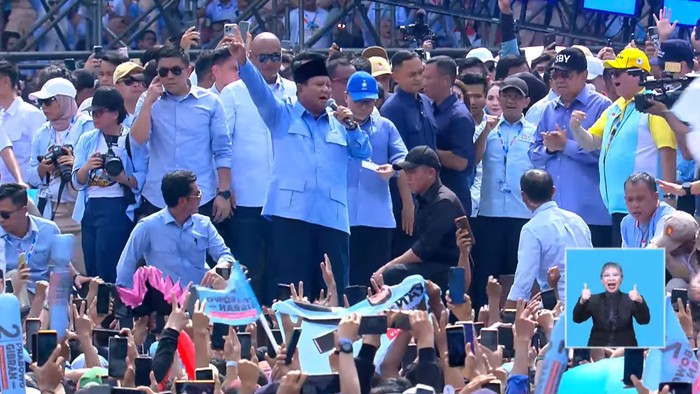 Foto: Prabowo Subianto di SUGBK (Screenshot YouTube Waktunya Indonesia Maju)