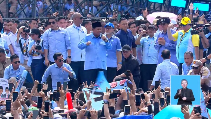 Foto: Prabowo Subianto di SUGBK (Screenshot YouTube Waktunya Indonesia Maju)