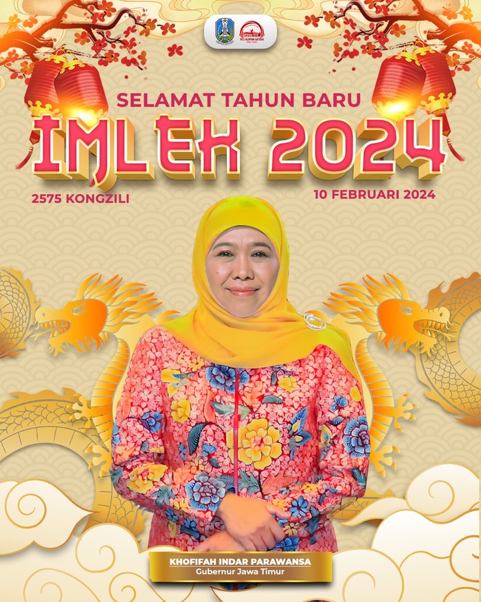 Gubernur Khofifah ucapkan selamat tahun baru Imlek